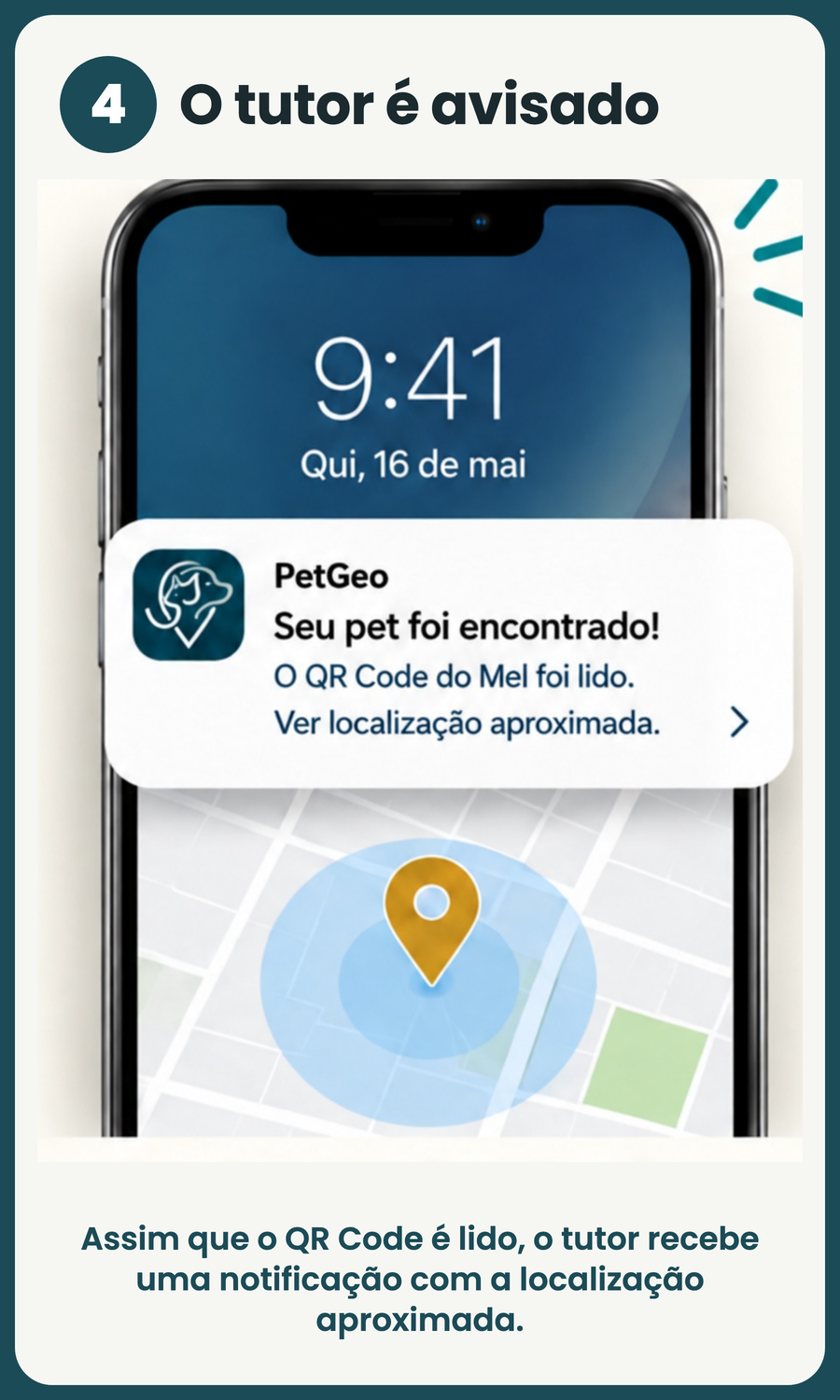 4. The owner is notified with the location
